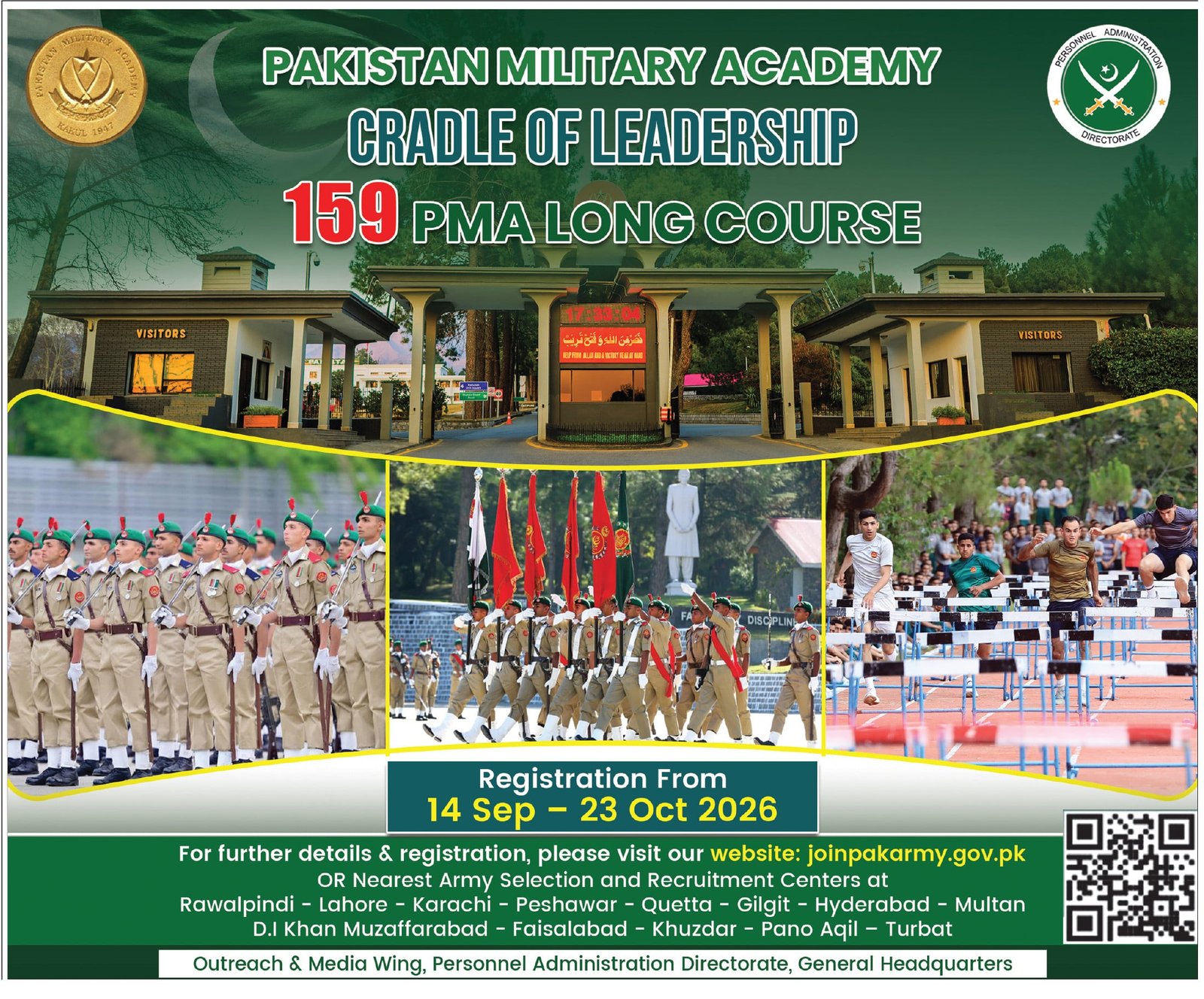 Join Pak Army: 159 PMA Long Course Registration 2026 Details
