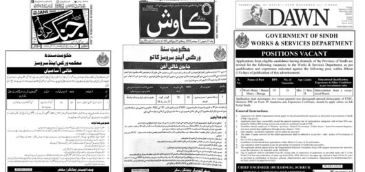 Government of Sindh Works & Services Department Recruitment 2026 – 26 Vacancies Announced